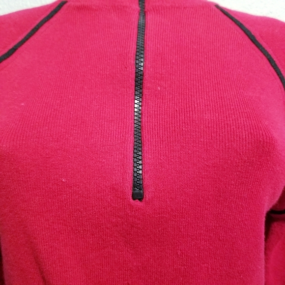 Vintage 90's 2000's Y2k red zipper club shirt top blouse LARGE - Picture 5 of 7